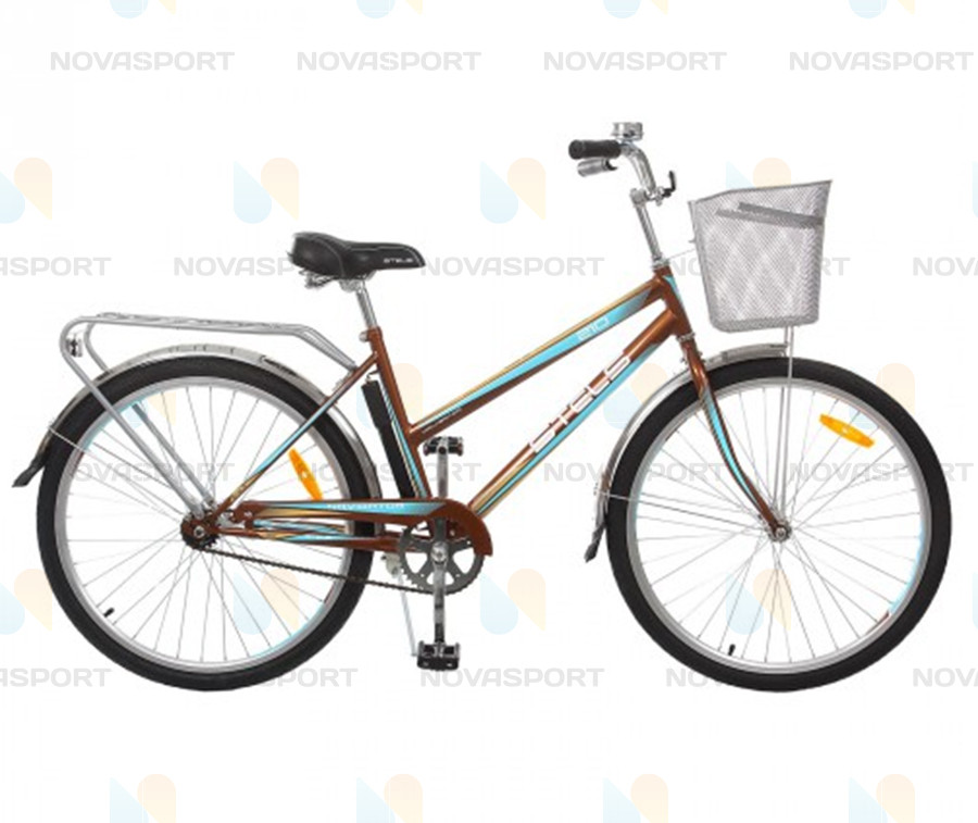 Велосипед Stels Navigator 210 Lady 26 (2016) Золотистый/Бирюзовый (с корзиной)