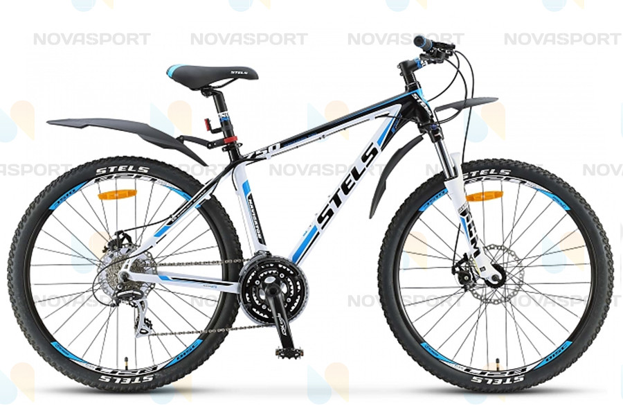 Велосипед Stels Navigator 750 MD Черный/Белый/Синий 27.5