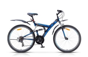 Велосипед Stels Focus 26 V 21 sp V010 Черный/Серый/Синий