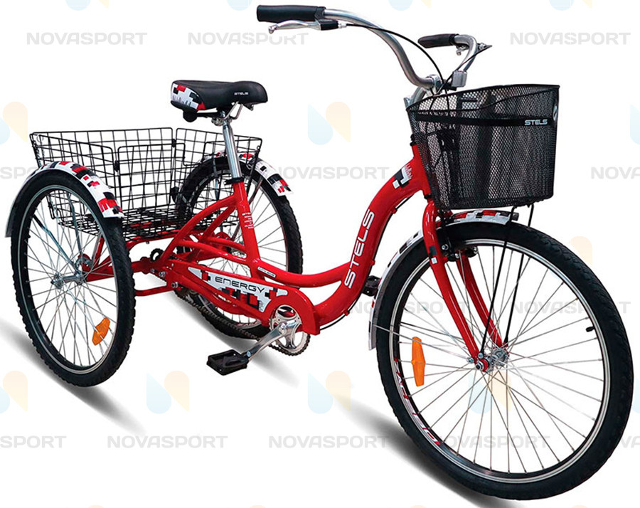 Велосипед Stels Enerdgy I 26 (2016) Красный (с корзиной)
