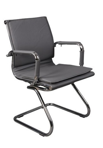 Кресло Бюрократ CH-993-Low-V/grey низкая спинка серый искусственная кожа полозья хром