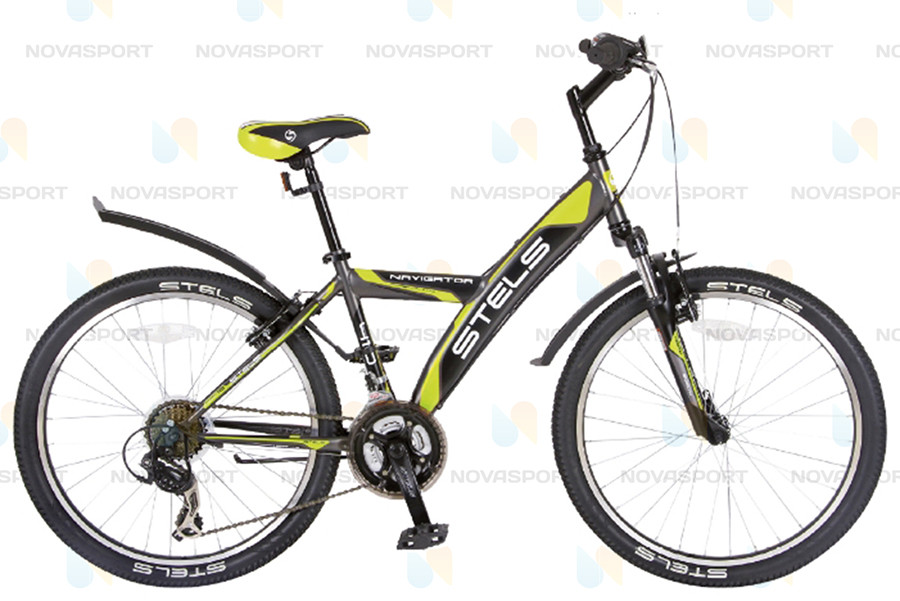 Велосипед Stels Navigator 410 V 24 (2016) Серый/Салатовый/Черный