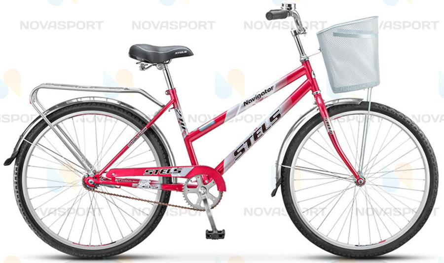 Велосипед Stels Navigator 210 Lady 26 (2016) Пурпурный/Красный (с корзиной)
