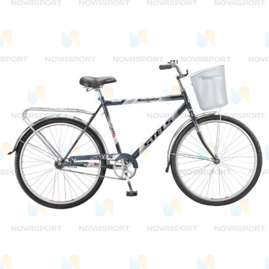Велосипед Stels Navigator 210 Gent 26 (2016) Серый/Синий (с корзиной)