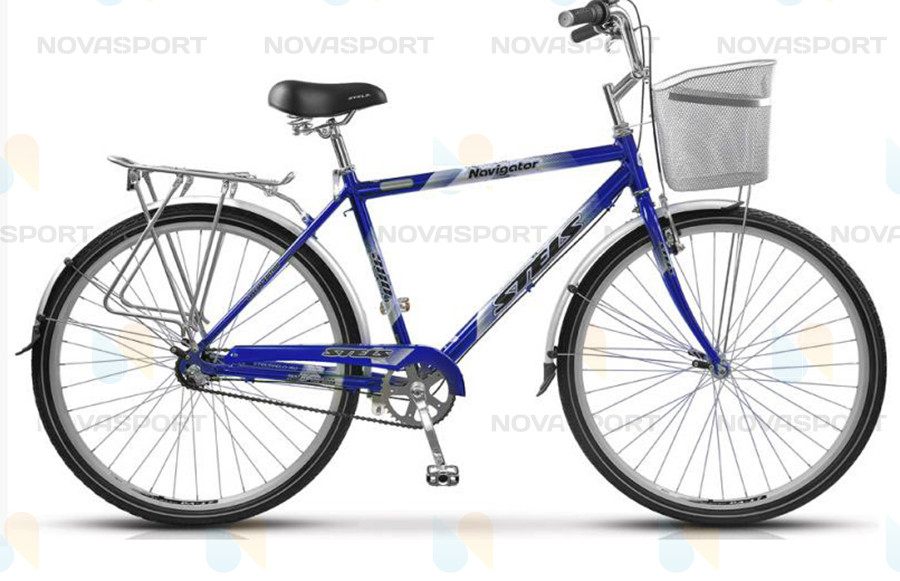 Велосипед Stels Navigator 380 Gent 28 (2016) Черный/Синий (с корзиной)