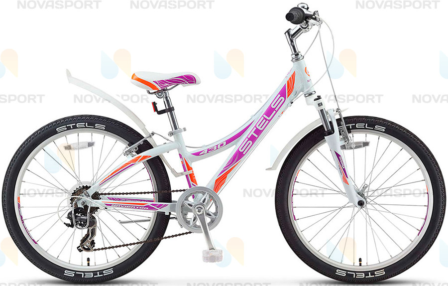 Велосипед Stels Navigator 430 V 24 (2016) Белый/Фиолетовый/Оранжевый